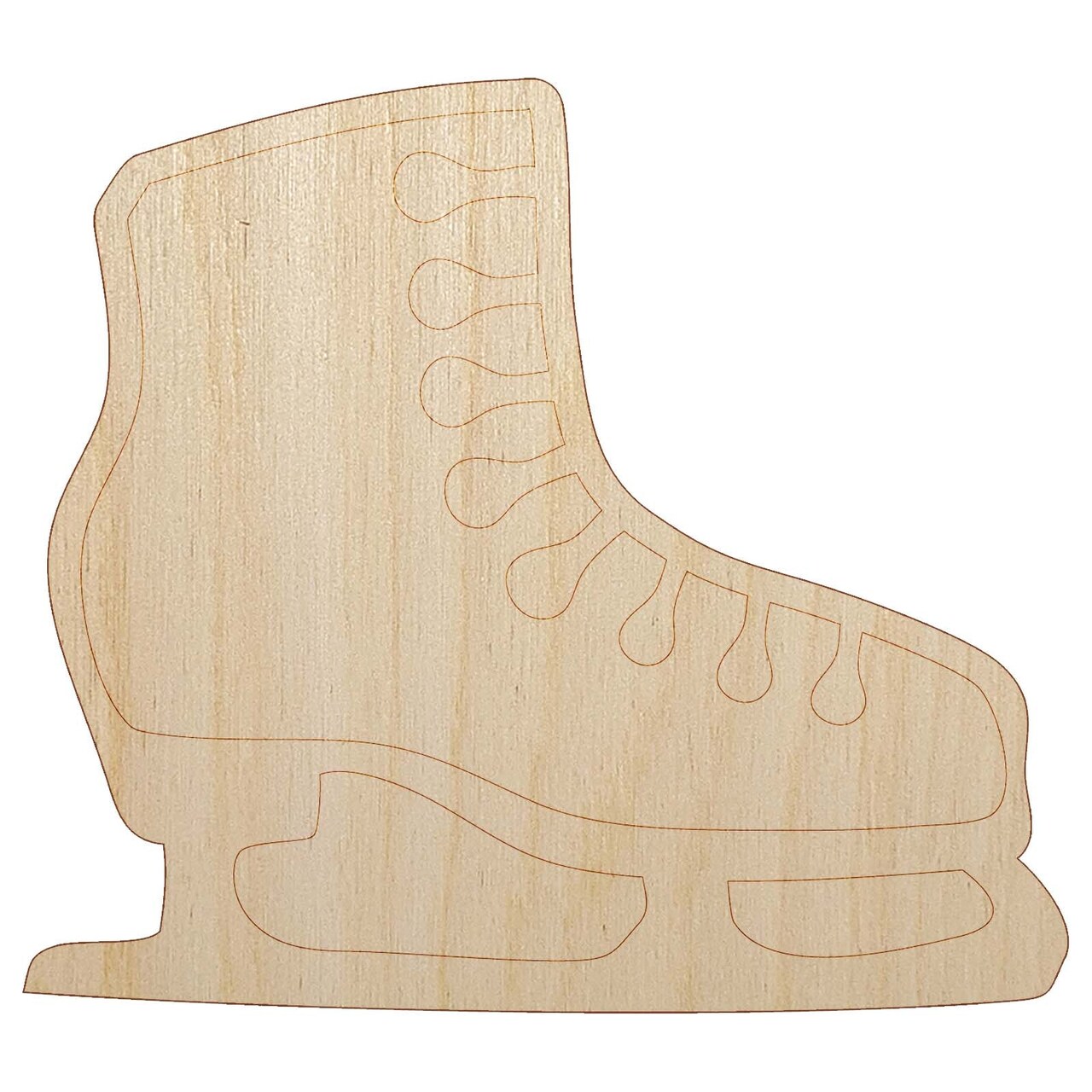 Ice Skating Figure Skates Unfinished Wood Shape Piece Cutout for DIY Craft Projects